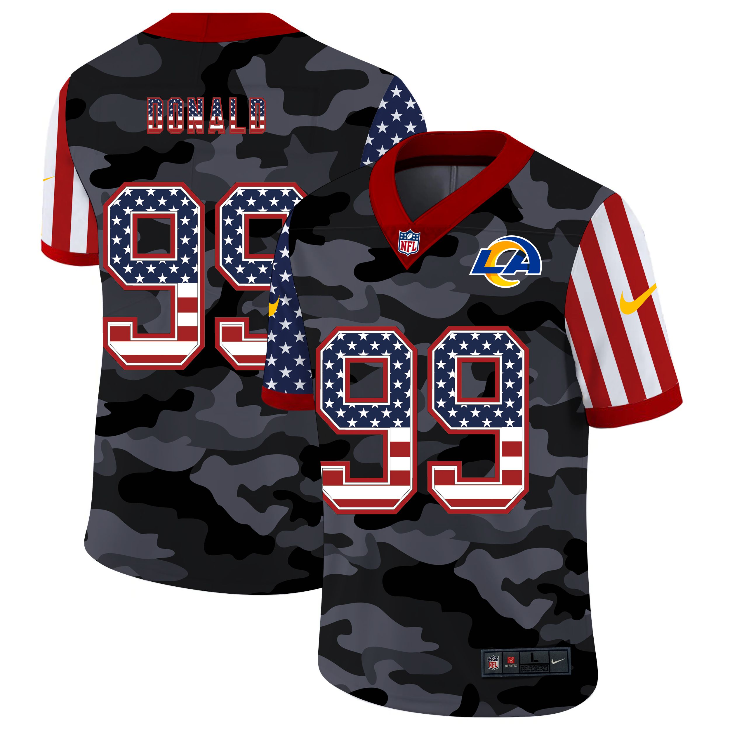 Men Los Angeles Rams #99 Donald 2020 Nike USA Camo Salute to Service Limited NFL Jerseys